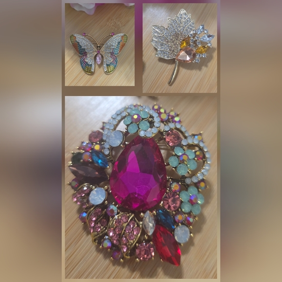 Jewelry - Elegant Multicolor Brooch 3 Piece Set